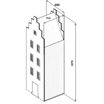 Шкаф-дом Амстердам-1 (ВхШхГ)1870х600х516