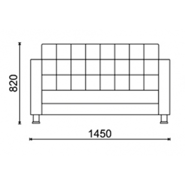 Диван Карл 2-х местный (ВхШхГ)820х1450х780
