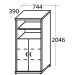 Шкаф высокий полуоткрытый МОНОЛИТ КМ-4 серый 