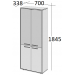 Шкаф высокий закрытый КАНЦЛЕР КЦ-27 акация лорка
