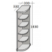 Стеллаж угловой КАНЦ УК-33 дуб молочный