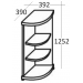 Стеллаж угловой МОНОЛИТ УМ-47 орех гварнери 