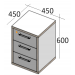 Тумба выкатная 3 ящика ДУБЛИН ДБ-17 белый