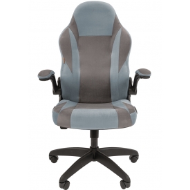 Кресло CHAIRMAN GAME-55 серый/голубой