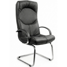 Кресло ГЕРМЕС КОНФЕРЕНЦ ХРОМ черный
