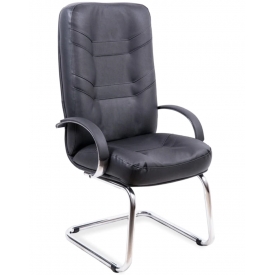 Кресло МИНИСТР КОНФЕРЕНЦ ХРОМ черный