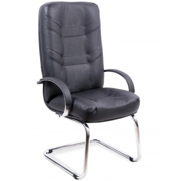 Кресло МИНИСТР КОНФЕРЕНЦ ХРОМ черный