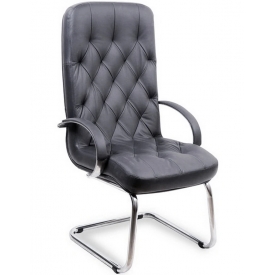 Кресло ПРЕМЬЕР КОНФЕРЕНЦ ХРОМ черный 