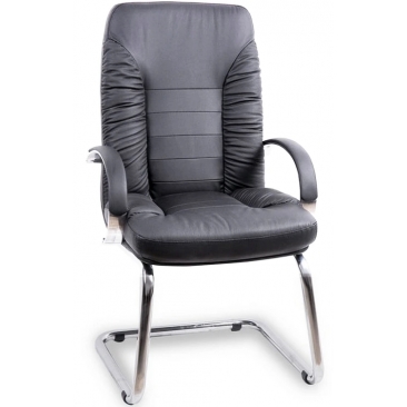 Кресло ТАНГО КОНФЕРЕНЦ ХРОМ черный