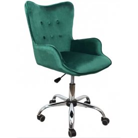 Кресло BELLA велюр темно-зеленый
