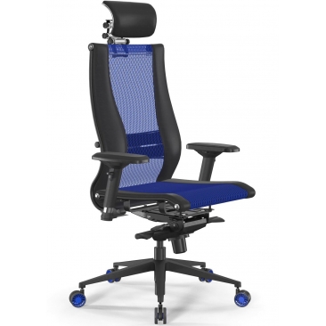 Кресло SAMURAI L2-16D-TS Infinity /Kb09/Nb09/D04P/H13mL-3D(M06.B11.G22.W27) синий-черный