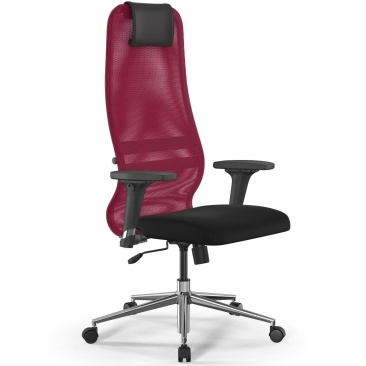 Кресло SIT 8 B1-8D X1+UMF(X1) /Uh00/Wh00/D02P(M09.B23.G18.W01) черный/красный