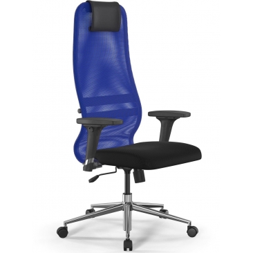 Кресло SIT 8 B1-8D X1+UMF(X1) /Uh00/Wh00/D02P(M09.B23.G18.W01) черный/синий