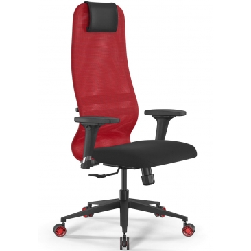 Кресло SYNCHROSIT 8 B1-9D X2+UMF(SY271) /Uh00/Wh12/D02P(M25.B11.G19.W29) черный/красный